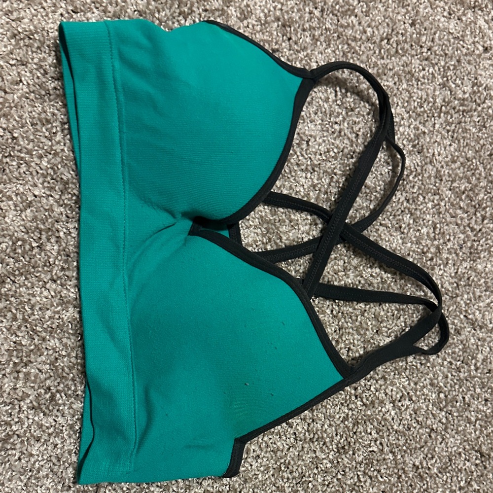 Teal and Black Sports Bra